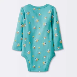 Baby Girls' 4pk Long Sleeve Bodysuit - Cloud Island™ Floral