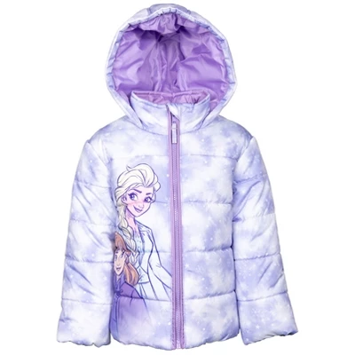 Disney Frozen Princess Anna Elsa Girls Zip Up Puffer Jacket Little Kid 9 Disney Frozen Princess Anna Elsa Girls Zip Up Puffer Jacket Little Kid - Image 9