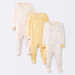 Baby Girls' 3pk Tight Fit Zip-Up Sleep N' Play - Cloud Island™ -Baby Products Series GUEST 32f2cf14 c7ee 44d2 bed4 0e5148f651d4