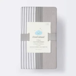 Fitted Crib Sheet - Cloud Island™ - Stripe/Gray - 2pk 3 Fitted Crib Sheet - Cloud Island™ - Stripe/Gray - 2pk -Baby Products Series GUEST 376efea0 bd49 4a35 9917 fcfd2a57cca0