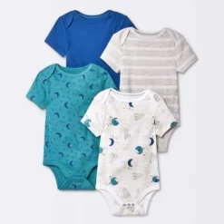 Baby 4pk Short Sleeve Bodysuit - Cloud Island™ Blue -Baby Products Series GUEST 38142cdc 1d05 442d ba26 7b8eb58bc361
