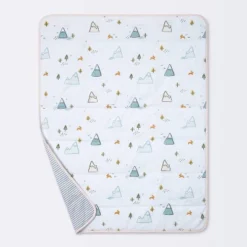 Jersey Knit Reversible Baby Blanket Adventures - Cloud Island™ White/Gray/Pink -Baby Products Series GUEST 3a2c1add 28ec 41aa 9a2c 827c057003ed