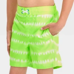 Boys' Striped Swim Shorts - Cat & Jack™ Lime Green