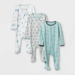 Baby Boys' 3pk Pandas Zip-Up Sleep N' Play - Cloud Island™ Heather Gray -Baby Products Series GUEST 48a227fb 636b 4105 b7be 0ab56658b725
