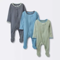Baby Boys' 3pk Pandas Zip-Up Sleep N' Play - Cloud Island™ Heather Gray -Baby Products Series GUEST 53f5456c 4986 4b7a a02b 068e89bb9406