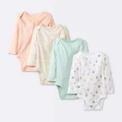 Baby Girls' 4pk Long Sleeve Bodysuit - Cloud Island™ Floral -Baby Products Series GUEST 781c0bda 6cef 47fb a258 5c53c63959e1