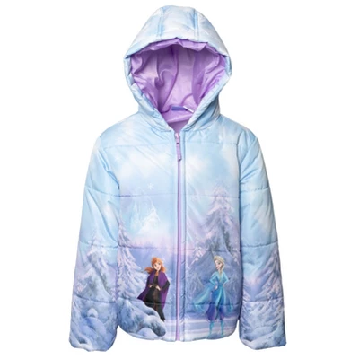 Disney Frozen Princess Anna Elsa Girls Zip Up Puffer Jacket Little Kid 10 Disney Frozen Princess Anna Elsa Girls Zip Up Puffer Jacket Little Kid - Image 10
