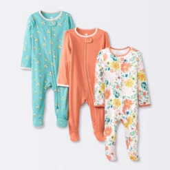 Baby Girls' 3pk Tight Fit Zip-Up Sleep N' Play - Cloud Island™ -Baby Products Series GUEST 8e1a68bb f8ca 4f42 8db5 f3be79f33ab5