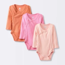 Baby Girls' 3pk Side Snap Long Sleeve Bodysuit - Cloud Island™ Pink -Baby Products Series GUEST 8e365317 72c7 488b 8aa0 86f1f99ab580