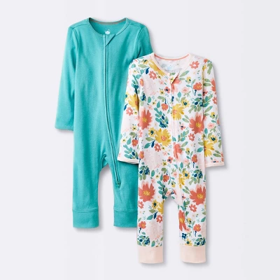 Baby Girls' 2pk Zip Romper - Cloud Island™ 5 Baby Girls' 2pk Zip Romper - Cloud Island™ - Image 5