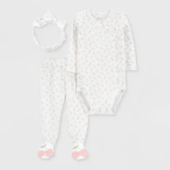 Carter's Just One You® Baby Girls' 3pc Footed Headband Top & Bottom Set - Pink -Baby Products Series GUEST cd0a9dc8 1757 4f06 994e 74ce7573190d