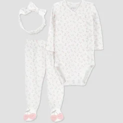 Carter's Just One You® Baby Girls' 3pc Footed Headband Top & Bottom Set - Pink -Baby Products Series GUEST ef263a4f ac03 486b b01d 78a1f715ca43