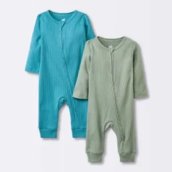 Baby 2pk Basic Wide Rib Romper - Cloud Island™ Green -Baby Products Series GUEST f18c759b f567 4a7a 9595 bb166216d579