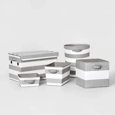 Large Rectangle Kids' Storage Striped Bin - Pillowfort™ 4 Large Rectangle Kids' Storage Striped Bin - Pillowfort™ - Image 4